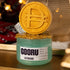 Eid Treasure by Gooru Slime: clear and clay slime with golden glitter bingsu and a dirham coin topper. Handmade in the UAE.
