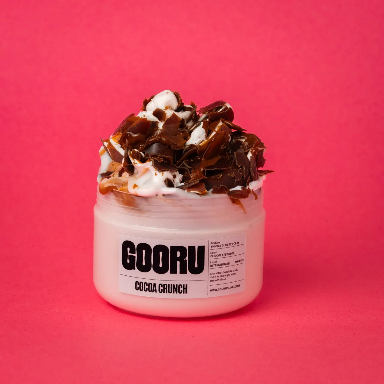 Cocoa Crunch by Gooru Slime: crackable chocolate-shell slime with a rich, glossy base. Handmade in the UAE.