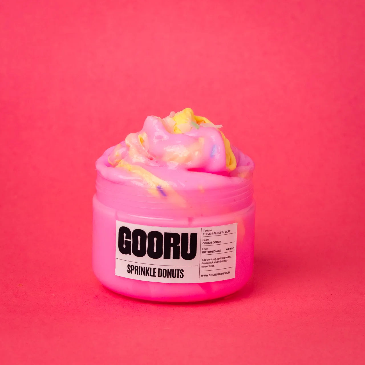 Sprinkle Donuts by Gooru Slime: hands-on slime with glossy icing, a donut, and colorful sprinkles. Handmade in the UAE.