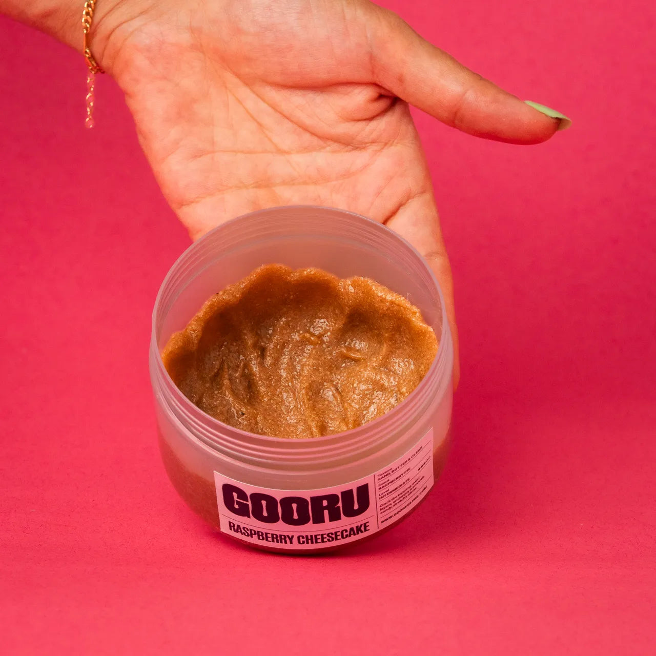 Raspberry Cheesecake by Gooru Slime: crackable multi-layer slime inspired by a classic dessert. Handmade in the UAE.